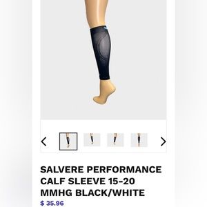 2 pair Salvere Performance Calf Sleeve 15-20 mmHg